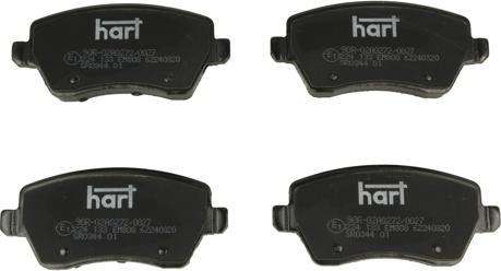 Hart 224 133 - Тормозные колодки, дисковые, комплект autospares.lv