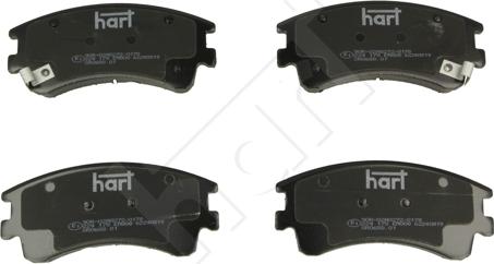 Hart 224 178 - Тормозные колодки, дисковые, комплект autospares.lv