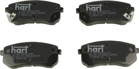 Hart 224 173 - Тормозные колодки, дисковые, комплект autospares.lv