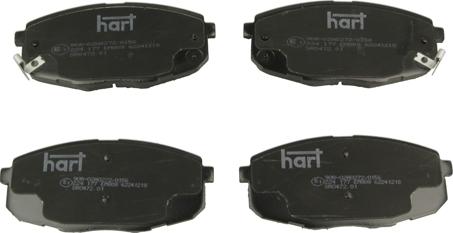 Hart 224 177 - Тормозные колодки, дисковые, комплект autospares.lv