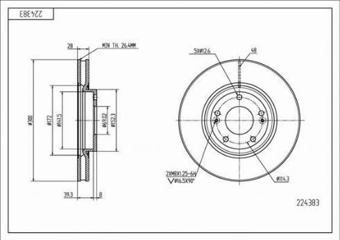 Hart 224 383 - Тормозной диск autospares.lv