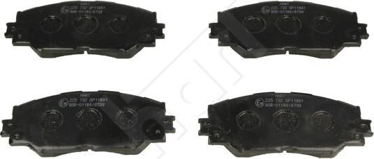 Hart 225 732 - Тормозные колодки, дисковые, комплект autospares.lv