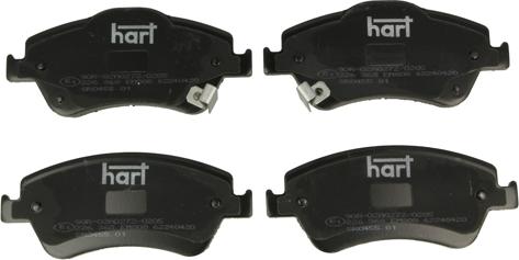 Hart 226 368 - Тормозные колодки, дисковые, комплект autospares.lv