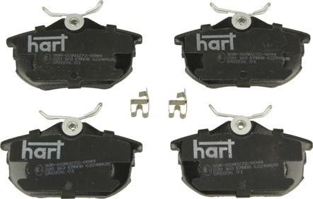 Hart 220 163 - Тормозные колодки, дисковые, комплект autospares.lv
