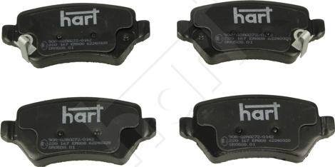 Hart 220 167 - Тормозные колодки, дисковые, комплект autospares.lv