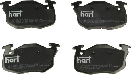 Hart 221 412 - Тормозные колодки, дисковые, комплект autospares.lv