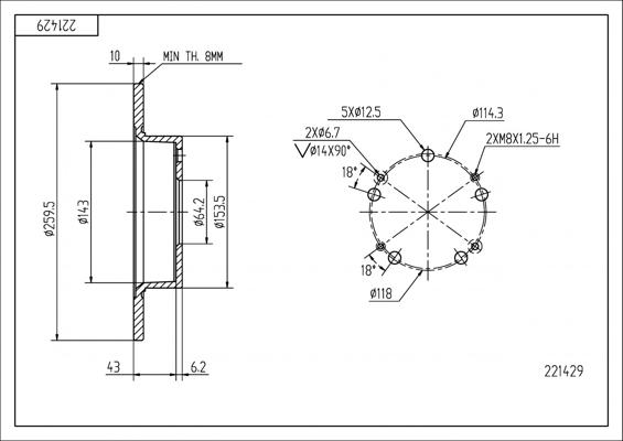 Hart 221 429 - Тормозной диск autospares.lv