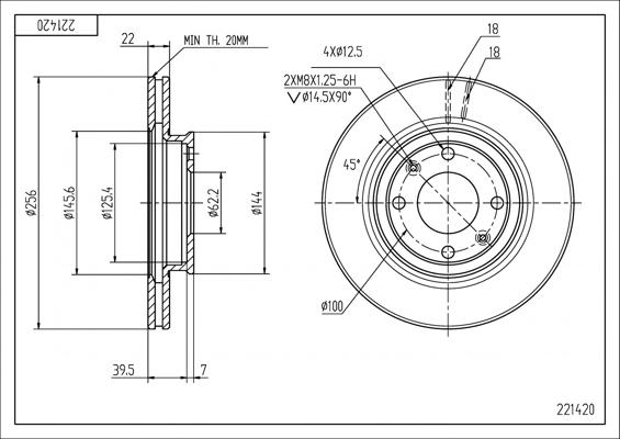 Hart 221 420 - Тормозной диск autospares.lv