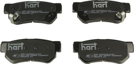 Hart 221 646 - Тормозные колодки, дисковые, комплект autospares.lv