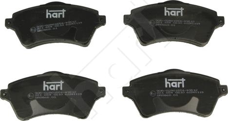 Hart 221 654 - Тормозные колодки, дисковые, комплект autospares.lv