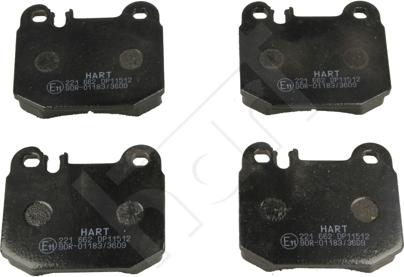 Hart 221 662 - Тормозные колодки, дисковые, комплект autospares.lv