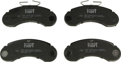 Hart 221 607 - Тормозные колодки, дисковые, комплект autospares.lv