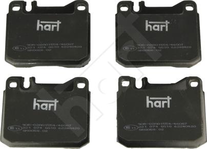 Hart 221 074 - Тормозные колодки, дисковые, комплект autospares.lv