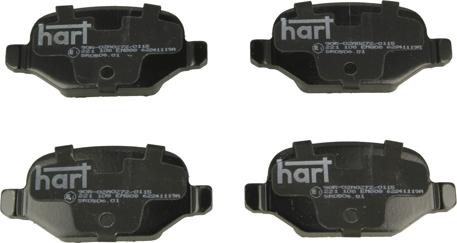 Hart 221 108 - Тормозные колодки, дисковые, комплект autospares.lv