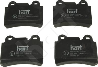 Hart 228 860 - Тормозные колодки, дисковые, комплект autospares.lv