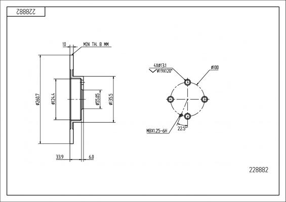 Hart 228 882 - Тормозной диск autospares.lv