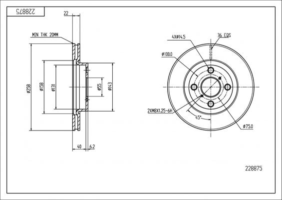 Hart 228 875 - Тормозной диск autospares.lv