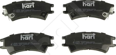 Hart 223 156 - Тормозные колодки, дисковые, комплект autospares.lv