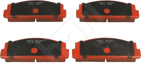 Hart 223 756 - Тормозные колодки, дисковые, комплект autospares.lv