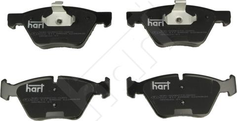 Hart 222 411 - Тормозные колодки, дисковые, комплект autospares.lv