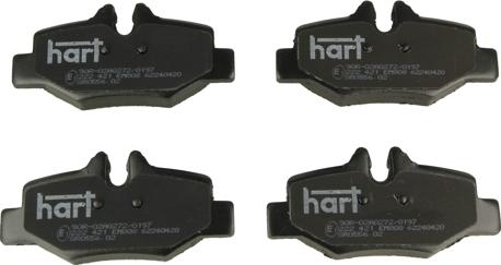 Hart 222 421 - Тормозные колодки, дисковые, комплект autospares.lv