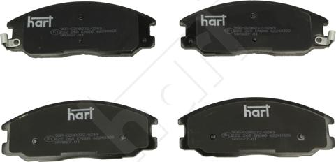 Hart 222 268 - Тормозные колодки, дисковые, комплект autospares.lv