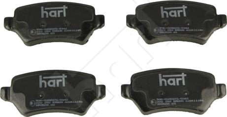 Hart 222 282 - Тормозные колодки, дисковые, комплект autospares.lv