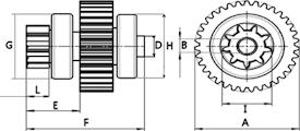 HC-Cargo 333974 - Ведущая шестерня, бендикс, стартер autospares.lv