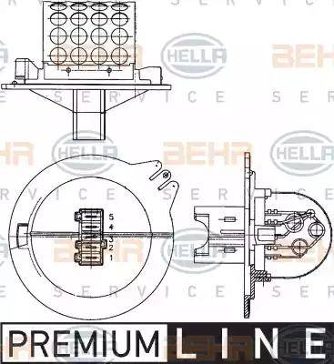 HELLA 9ML 351 303-271 - Сопротивление, реле, вентилятор салона autospares.lv