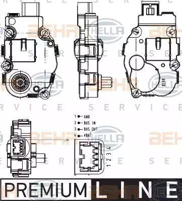 HELLA 6NW 351 344-041 - Регулировочный элемент, смесительный клапан autospares.lv