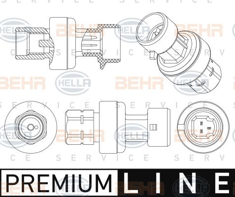 HELLA 6ZL 351 005-471 - Пневматический выключатель, кондиционер autospares.lv