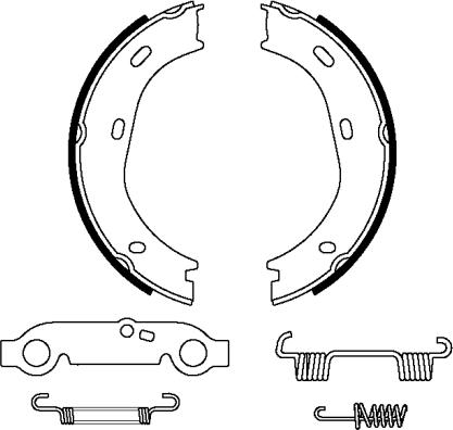 HELLA 8DA 355 050-001 - Комплект тормозов, ручник, парковка autospares.lv