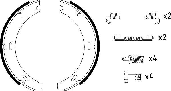 HELLA 8DA 355 050-301 - Комплект тормозов, ручник, парковка autospares.lv