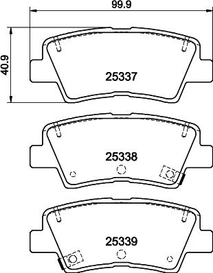 HELLA 8DB 355 044-731 - Тормозные колодки, дисковые, комплект autospares.lv