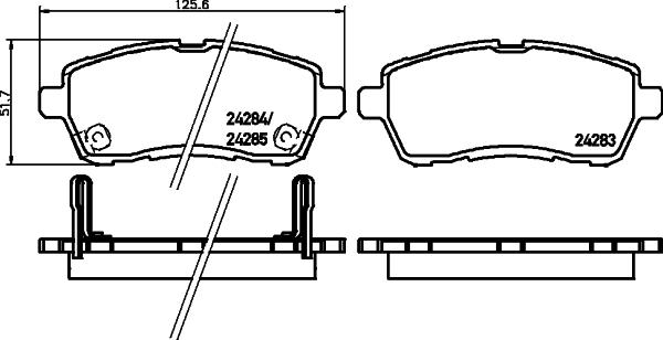 HELLA 8DB 355 045-451 - Тормозные колодки, дисковые, комплект autospares.lv