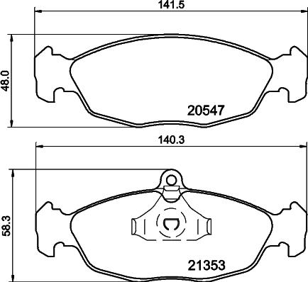 HELLA 8DB 355 045-261 - Тормозные колодки, дисковые, комплект autospares.lv