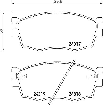 HELLA 8DB 355 045-211 - Тормозные колодки, дисковые, комплект autospares.lv