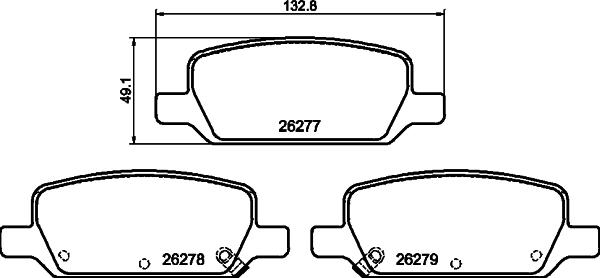 HELLA 8DB 355 040-951 - Тормозные колодки, дисковые, комплект autospares.lv