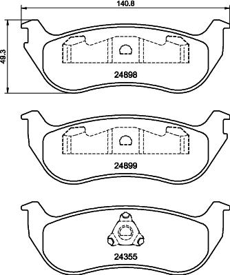 HELLA 8DB 355 040-451 - Тормозные колодки, дисковые, комплект autospares.lv