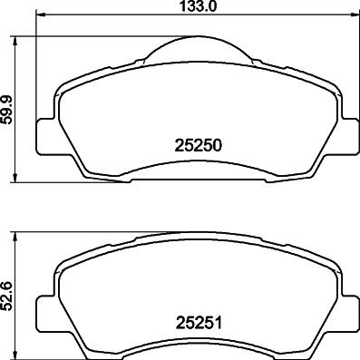 HELLA 8DB 355 040-561 - Тормозные колодки, дисковые, комплект autospares.lv