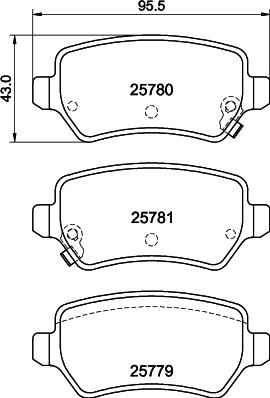 HELLA 8DB 355 040-611 - Тормозные колодки, дисковые, комплект autospares.lv