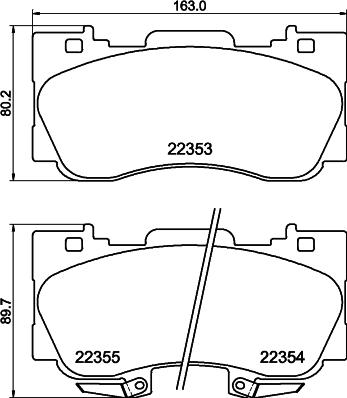 HELLA 8DB 355 040-671 - Тормозные колодки, дисковые, комплект autospares.lv