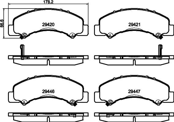 HELLA 8DB 355 040-791 - Тормозные колодки, дисковые, комплект autospares.lv