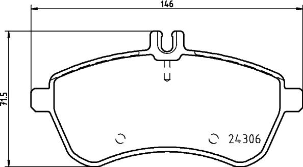 HELLA 8DB 355 043-261 - Тормозные колодки, дисковые, комплект autospares.lv