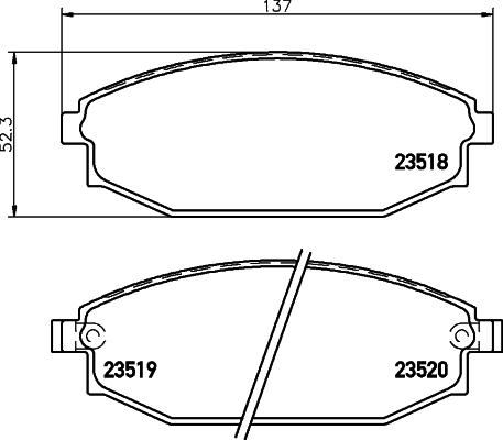 HELLA 8DB 355 009-961 - Тормозные колодки, дисковые, комплект autospares.lv