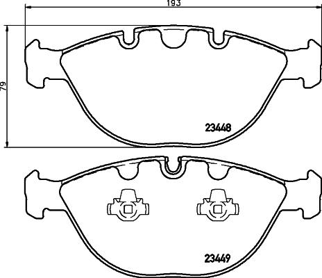 HELLA 8DB 355 009-921 - Тормозные колодки, дисковые, комплект autospares.lv