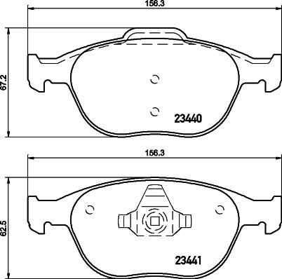 HELLA 8DB 355 009-561 - Тормозные колодки, дисковые, комплект autospares.lv