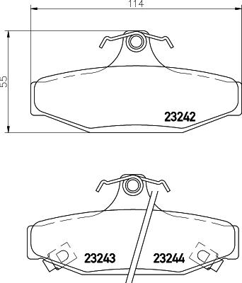 HELLA 8DB 355 009-571 - Тормозные колодки, дисковые, комплект autospares.lv