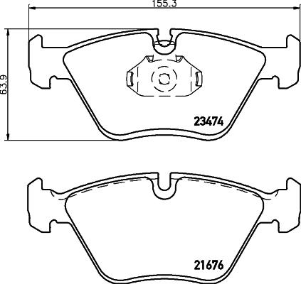 HELLA 8DB 355 009-651 - Тормозные колодки, дисковые, комплект autospares.lv