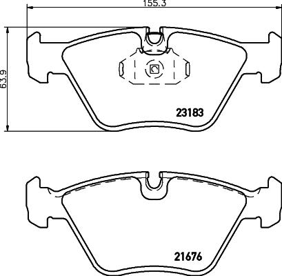 HELLA 8DB 355 009-001 - Тормозные колодки, дисковые, комплект autospares.lv